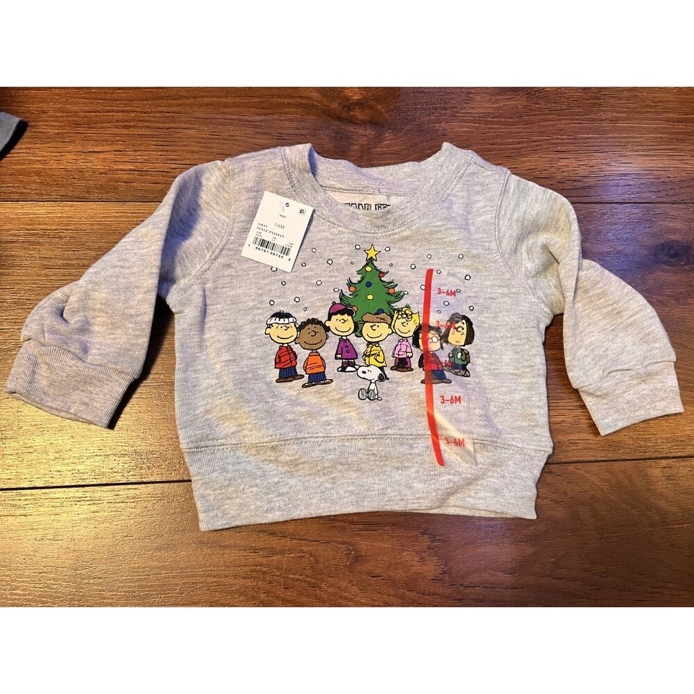charlie brown christmas 3-6 month grey sweater NWT baby neutral